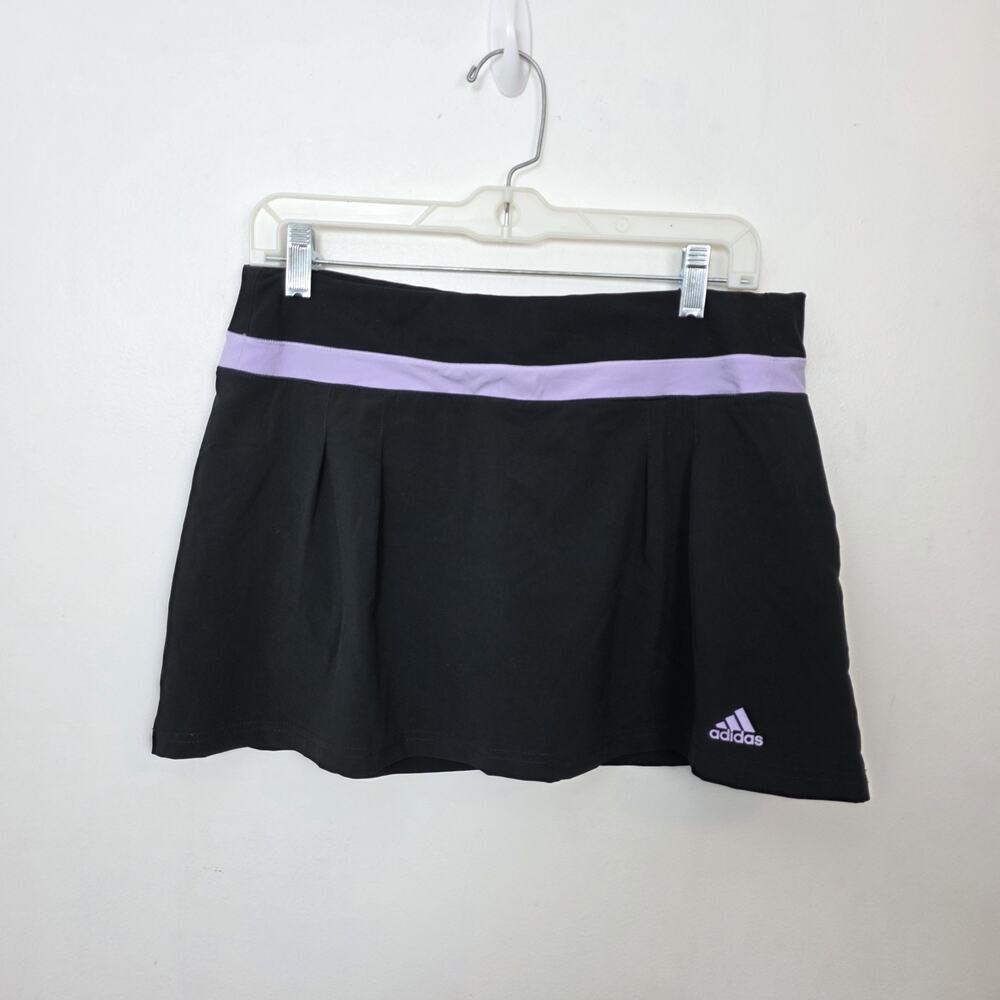 Adidas Black Purple Sporty Climalite Performance Tennis Skort Mini Skirt Size M